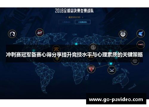 冲刺赛冠军备赛心得分享提升竞技水平与心理素质的关键策略