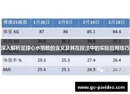 深入解析足球心水指数的含义及其在投注中的实际应用技巧
