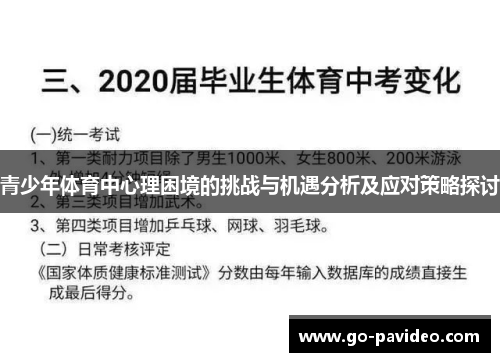 青少年体育中心理困境的挑战与机遇分析及应对策略探讨